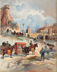 Margaretha van Frankrijk bezoekt haar broer, illustratie uit 